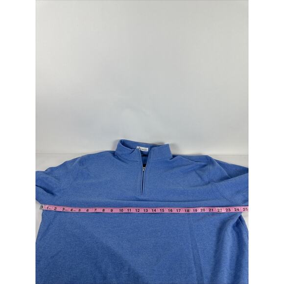Peter Millar Quarter Zip Light Blue Pullover Sweater Size XL Tri Blend Melange - Picture 6 of 8